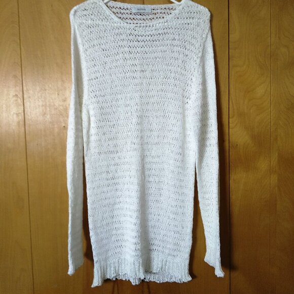 Alpha Studio Women's M? Long Sleeve White Open Knit Tunic Sweater READ - Picture 1 of 5